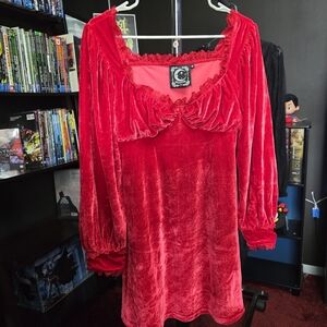 Killstar Witchful Thinking Red Velvet Dress